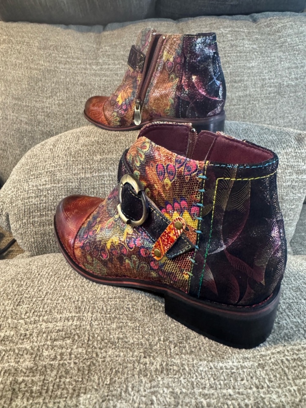 L'Artiste by Spring Step Georgiana-Scope Bootie Hand Painted Boot Size 7 NWOT - Picture 13 of 14
